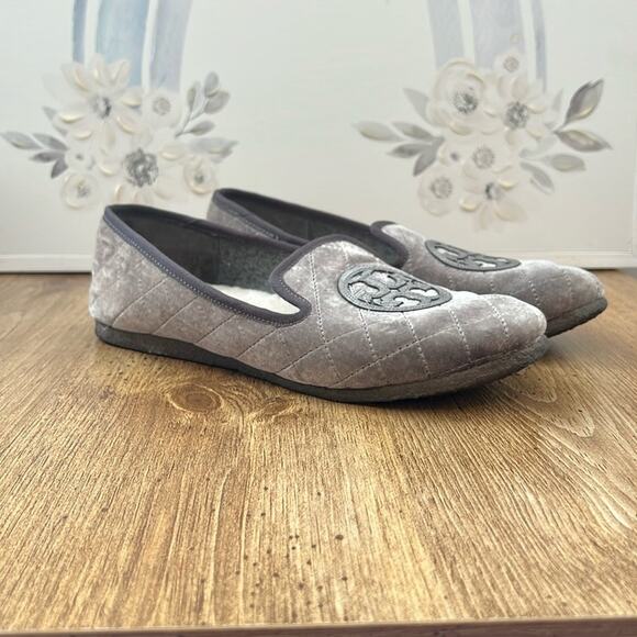 Tory Burch Velvet Slippers in Taupe - Picture 10 of 10